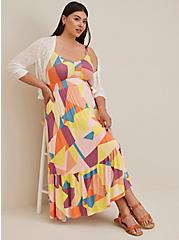 Plus Size Tiered Maxi Dress - Super Soft Geometric Orange, GEO-MULTI, hi-res