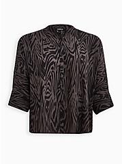Chiffon Shirt Kimono , DEEP BLACK, hi-res