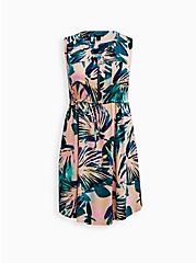 Mini Woven Zip-Front Shirt Dress, PALM TREE, hi-res