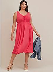 Plus Size Midi Dress - Super Soft Pink, RASPBERRY, alternate