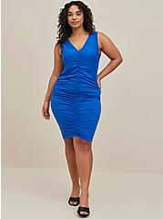 Mini Jersey Ruched Bodycon Dress, NAUTICAL BLUE BLUE, hi-res