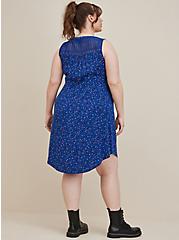 Mini Challis Zip-Front Shirt Dress, LEOPARD BLUE, alternate
