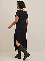 Plus Size Midi Jersey Tee Shirt Dress, DEEP BLACK, alternate