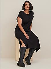 Plus Size Midi Jersey Tee Shirt Dress, DEEP BLACK, hi-res