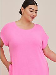 Plus Size Side Slit T-Shirt Dress - Jersey Pink, PINK GLO, alternate