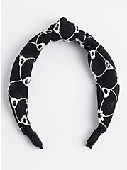 Plus Size Embroidered Headband - Black & White, , hi-res
