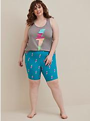 Foxy Sleep Short Without Tie, TEAL, alternate