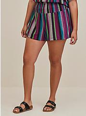 Plus Size Cover-Up Shorts - Light Weight Fleece Stripes, MULTI, alternate