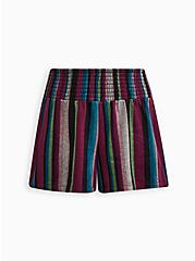 Plus Size Cover-Up Shorts - Light Weight Fleece Stripes, MULTI, hi-res