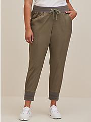 Classic Fit Jogger Stretch Poplin Mid-Rise Pant, DUSTY OLIVE, alternate