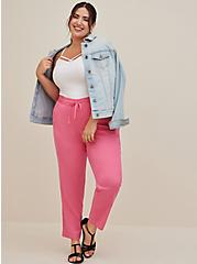 Plus Size Drawstring Taper Trouser - Challis Pink, FANDANGO PINK: PINK, hi-res