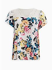 Plus Size Swing Top - Super Soft Floral White, OTHER PRINTS, hi-res