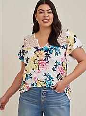 Plus Size Swing Top - Super Soft Floral White, OTHER PRINTS, hi-res