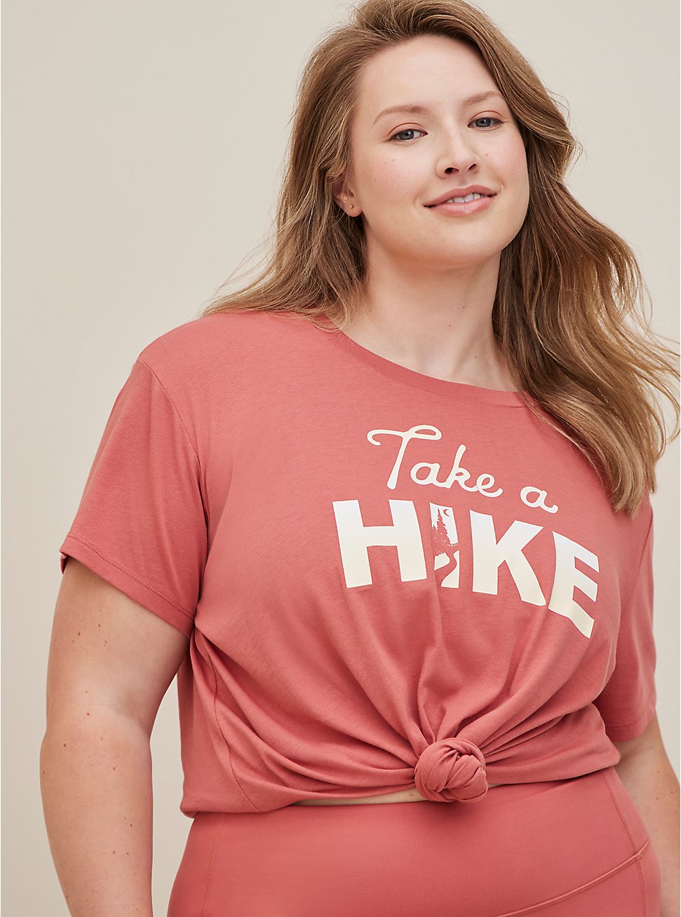 Plus Size Happy Camper Active Tee - Performance Cotton Take A Hike Dusty Pink, DUSTED CLAY, hi-res