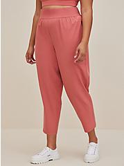 Plus Size Happy Camper Relaxed Walking Pant - Stretch Woven Grey Dusty Pink, DUSTED CLAY, alternate