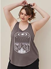Plus Size Happy Camper Tank - Performance Cotton Night Trees Grey, GREY  CHARCOAL, hi-res
