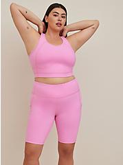 Plus Size Low-Impact Longline Sports Bra - Performance Core Pink, FUSCHIA, alternate