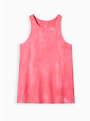 Plus Size Goddess Neck Tank - Foxy Tie Dye Pink, OTHER PRINTS, hi-res