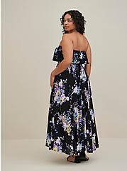 Plus Size Strapless Smocked Maxi Dress - Challis Floral Black, FLORAL - BLACK, alternate