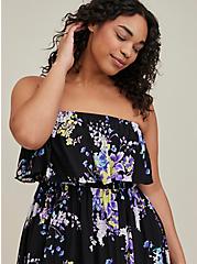 Plus Size Strapless Smocked Maxi Dress - Challis Floral Black, FLORAL - BLACK, alternate