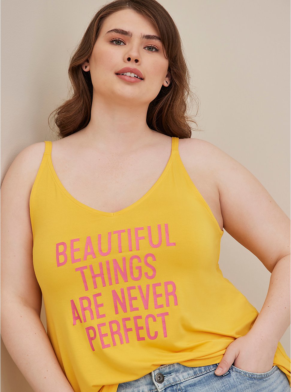 Plus Size Easy Tank - Super Soft Beautiful Yellow, , hi-res