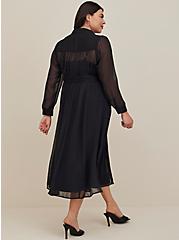Maxi Woven Shirt Dress, DEEP BLACK, alternate