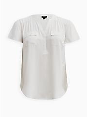 Plus Size Harper Flutter Sleeve Pullover - Georgette White, CLOUD DANCER, hi-res