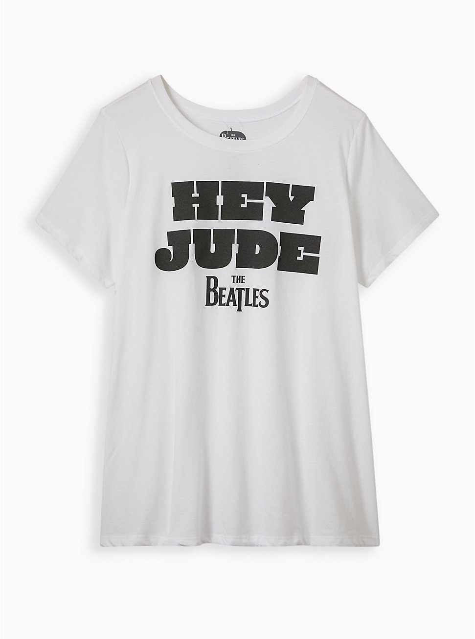 Plus Size The Beatles Slim Fit Crew Tee – Signature Jersey Hey Jude White, BRIGHT WHITE, hi-res