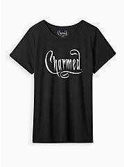 Plus Size Charmed Slim Fit Crew Top - Cotton Black, DEEP BLACK, hi-res
