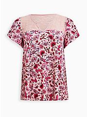 Plus Size Swing Top - Floral Pink, OTHER PRINTS, hi-res