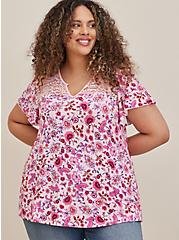 Plus Size Swing Top - Floral Pink, OTHER PRINTS, hi-res