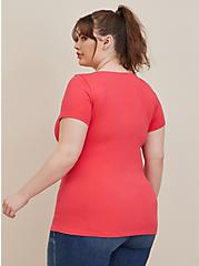 Plus Size Strappy Tee - Foxy Bright Berry, PINK, alternate