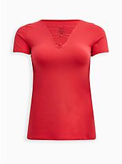 Plus Size Strappy Tee - Foxy Bright Berry, PINK, hi-res