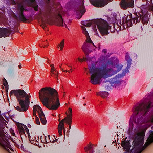 Microfiber Mid-Rise Hipster Panty With Cage Back, WATERCOLOR SKULL, swatch