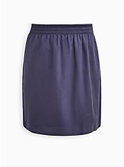 Plus Size High Waist Mini Skirt - Linen Indigo, BLUE, hi-res