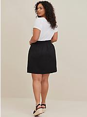 Mini Linen High Waisted Skirt, DEEP BLACK, alternate