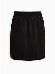 Plus Size High Waist Mini Skirt - Linen Black, DEEP BLACK, hi-res