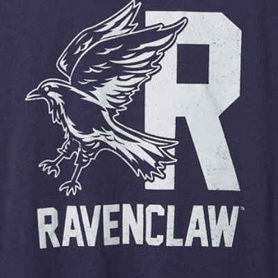 Plus Size Ravenclaw Slim Fit Cotton Crew Neck Tee, PEACOAT, swatch