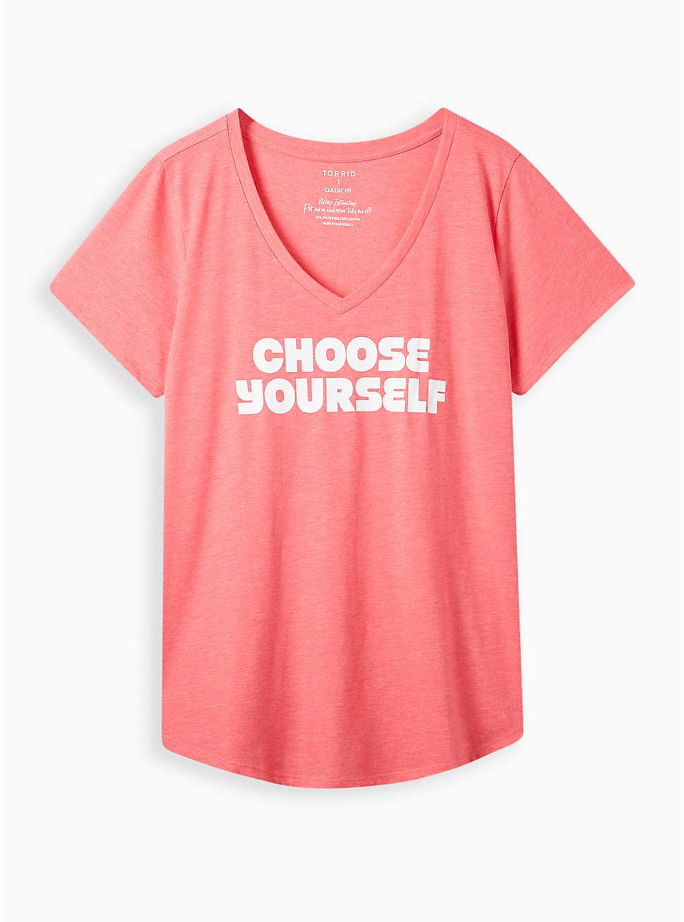 Girlfriend Tee - Signature Jersey Choose Yourself Heather Coral, RASPBERRY, hi-res