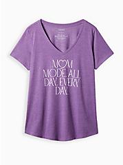 Plus Size Girlfriend Tee - Signature Jersey Mom Mode Purple, PURPLE MAGIC, hi-res