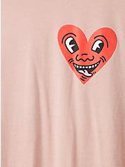 Keith Haring Slim Fit Crew Tee - Cotton-Blend Heart Pink, DUSTY QUARTZ, alternate