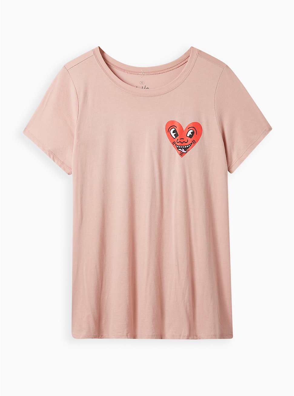 Keith Haring Slim Fit Crew Tee - Cotton-Blend Heart Pink, DUSTY QUARTZ, hi-res