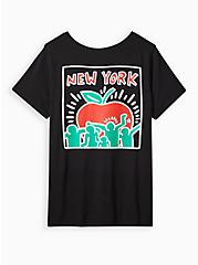 Keith Haring Slim Fit Crew Tee - Cotton-Blend New York Black, DEEP BLACK, hi-res