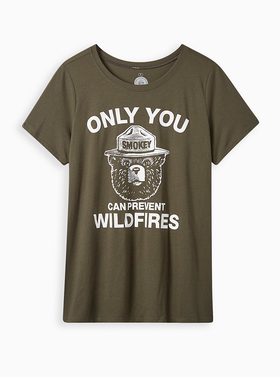 Plus Size Smokey Bear Classic Fit Tee - Signature Jersey Prevent Fires Green, DEEP DEPTHS, hi-res