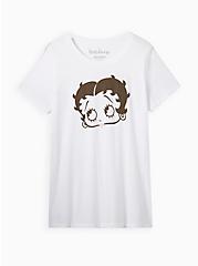 Plus Size Betty Boop Slim Fit Tee - Cotton-Blend White, BRIGHT WHITE, hi-res
