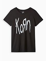 Korn Classic Fit Crew Tee – Cotton Black, DEEP BLACK, hi-res
