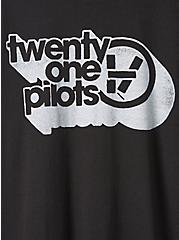 Plus Size Twenty One Pilots Classic Fit Crew Tee – Cotton Logo Black, DEEP BLACK, alternate