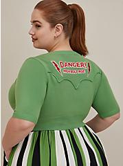 Plus Size Universal Monsters The Bride Of Frankenstein Button Up Shrug, STONE GREEN, alternate