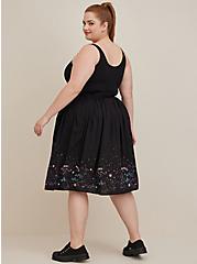 Plus Size Harry Potter Mini Skater Skirt - Challis Constellation Black, MULTI, alternate