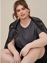 Plus Size Relaxed Fit Tee - Signature Jersey Charcoal Grey, GREY, alternate